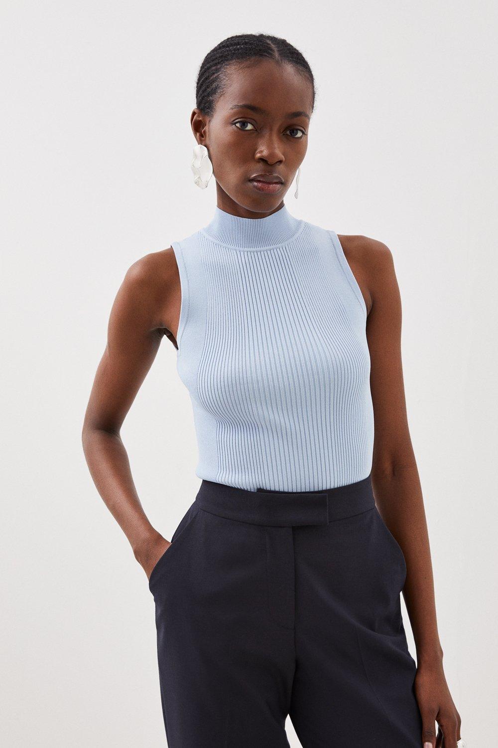 トップス SHOULDER RIB KNIT VEST Ameri（アメリ）の「SHOULDER RIB KNIT VEST（ベスト）」 - WEAR